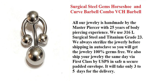 Gems Horseshoe & Curve Bar COMBO VCH Barbell with Heavy Ball for Extra Pressure.