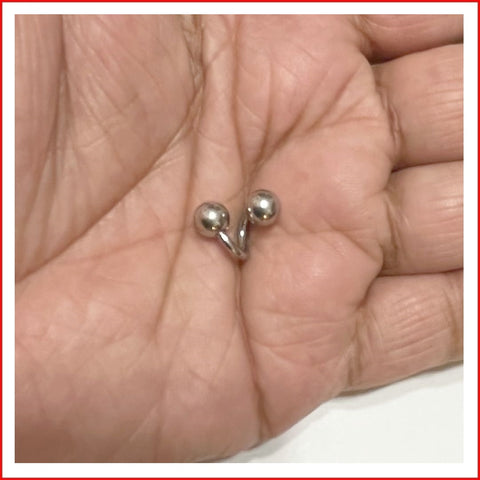 Smallest STIMULATING VCH TWISTER 16g ONLY 6mm Diameter and 4mm HEIGHT Sterilized Surgical Steel.
