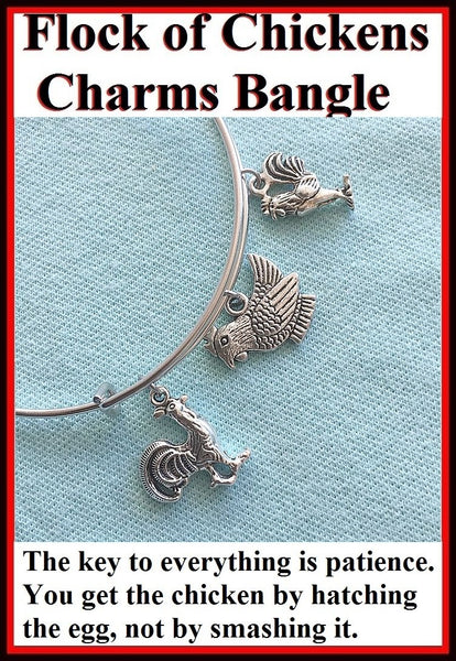 Flock of Chickens Expendable Charms Bangle.