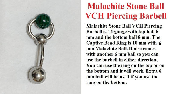 Surgical Steel with MALACHITE VCH Reversible Door Knocker with Heavy Ball for Extra Pressure.