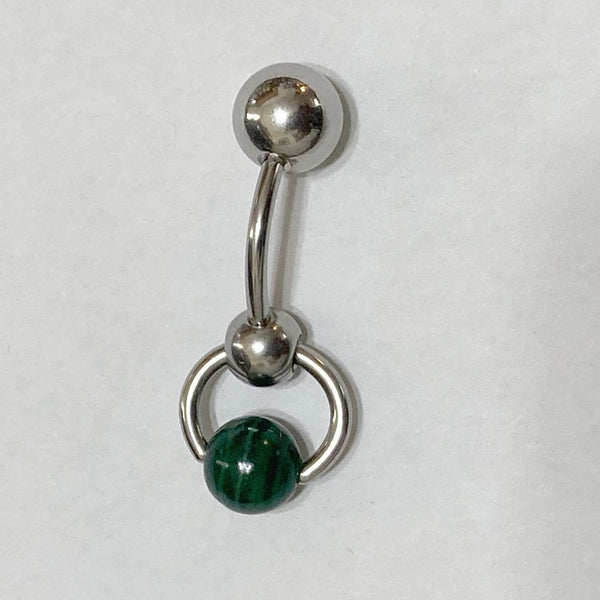Surgical Steel with MALACHITE VCH Reversible Door Knocker with Heavy Ball for Extra Pressure.