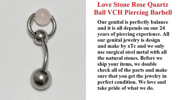 Surgical Steel with LOVE STONE 6mm ROSE QUARTZ VCH Reversible Door Knocker with Heavy Ball for Extra Pressure.