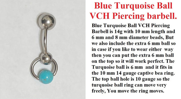 Surgical Steel with TURQUOISE VCH Reversible Door Knocker with Heavy Ball for Extra Pressure.