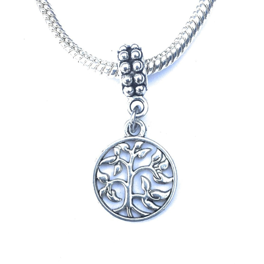 Silver Tree of Life Charm Bead for Bracelet.