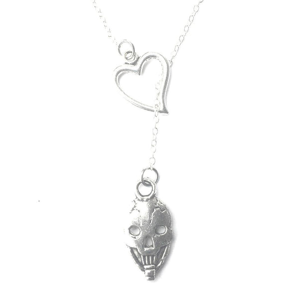I Love GFD Steal Your Face Skull Silver Lariat Necklace.