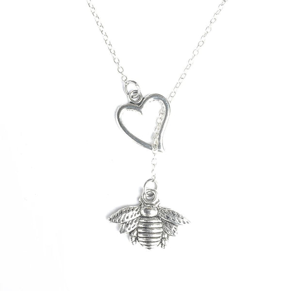 I Love Bee Silver Lariat Y Necklace.