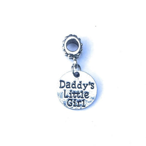 Silver Daddy's Little Girl Charm Bead for Bracelet.