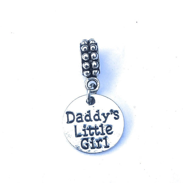 Silver Daddy's Little Girl Charm Bead for Bracelet.