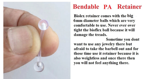 Sterilized 14g 5/8" Length Flexible Bio flex Weightless PA Retainer.