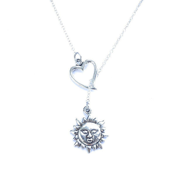 I Love Sun Handcrafted Silver Lariat Y Necklace.