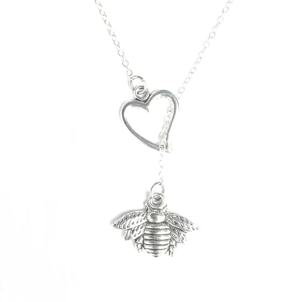 I Love Bee Silver Lariat Y Necklace.