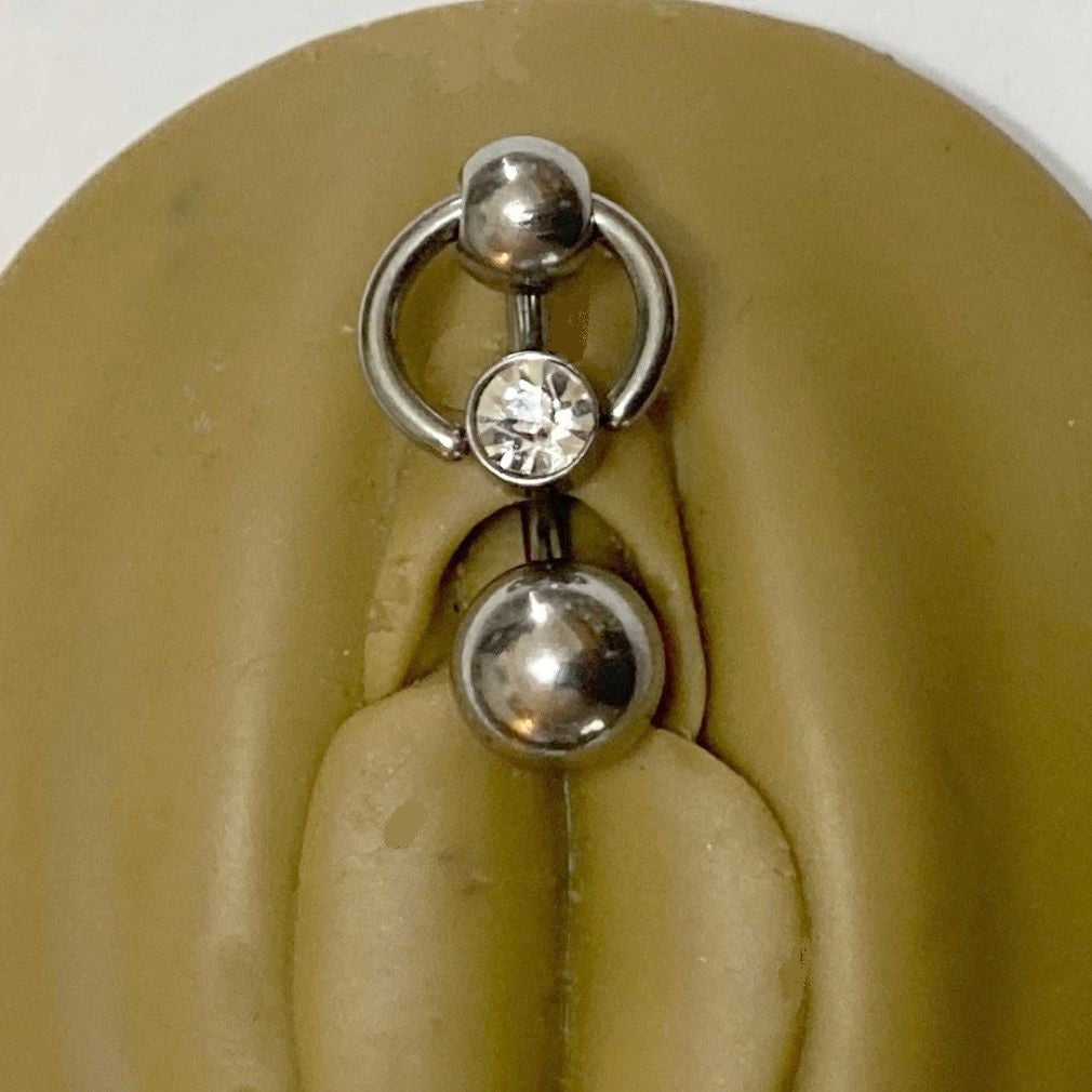 Surgical Steel Small Gem Ring REVERSIBLE VCH Doorknocker with Heavy bo –  xtc-jewelry