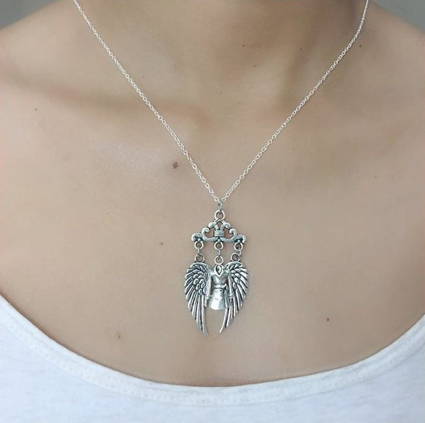 Fandom Castiel's Trench with Wings Charms Necklaces.