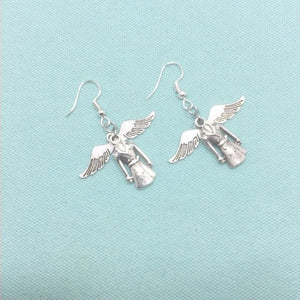 Castiel's Angel Wings and Trench Coat Silver Earrings.