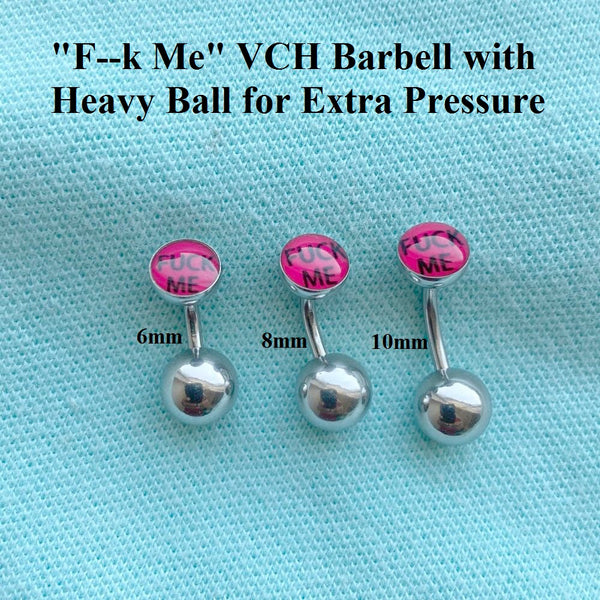 Red F--- ME Logo VCH HEAVY BALL Piercing Barbell for EXTRA PRESSURE