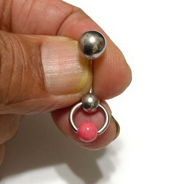 Surgical Steel with PINK CORAL VCH Reversible Door Knocker with Heavy Ball for Extra Pressure.