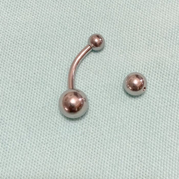 Sterilized Surgical Steel 10g 5/8" 6mm, 8mm & 10mm BIG Balls PA Curve Barbell.