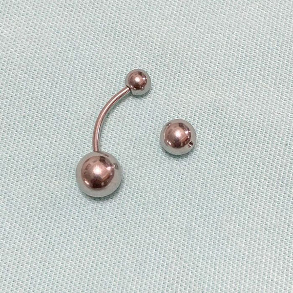 Sterilized Surgical Steel 14g 5/8" 6mm, 8mm & 10mm BIG Balls PA Curve Barbell.