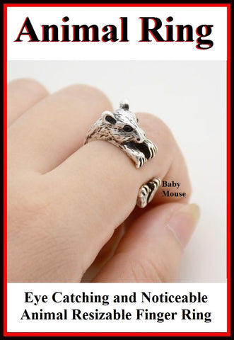 Beautiful Baby Mouse Resizable Finger Ring.