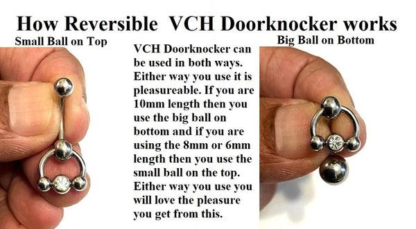 Gem Ball Horseshoe  VCH HEAVY BALL Piercing Barbell for EXTRA PRESSURE.