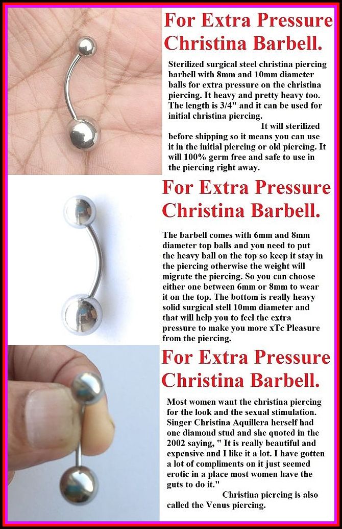 For Extra Pressure Big Balls Barbell Christina Piercing. – xtc-jewelry