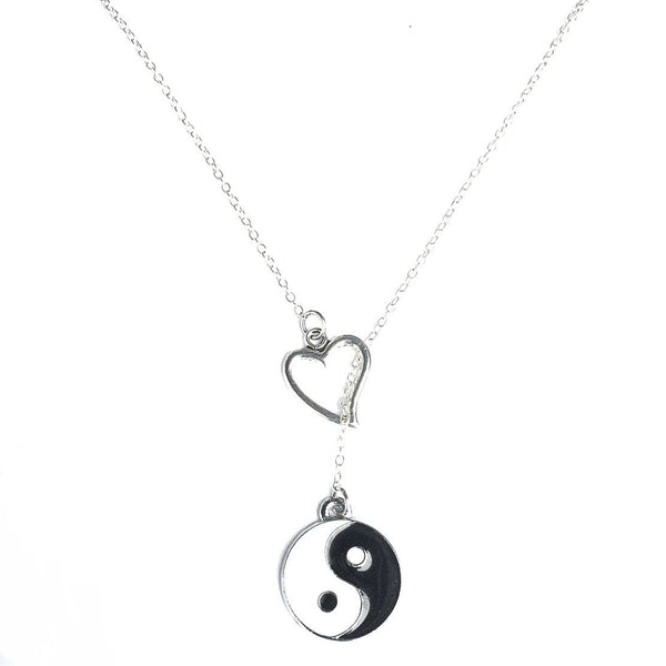 I Love Yin and Yang Silver Lariat Y Necklace.