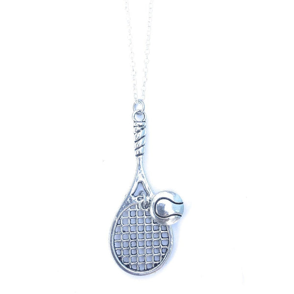 MODREN n TRENDY : Tennis Racket & Ball Silver Handmade Necklace.