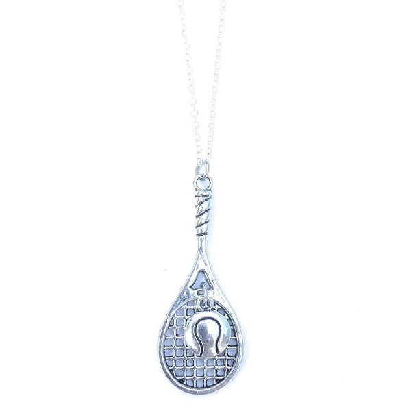 MODREN n TRENDY : Tennis Racket & Ball Silver Handmade Necklace.