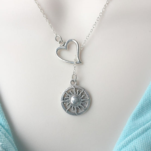 I Love Sun Silver Lariat Y Necklace.