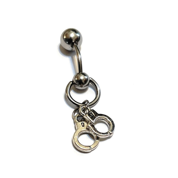 PAIR HANDCUFF Charms Surgical Steel 14g VCH Piercing Barbell.