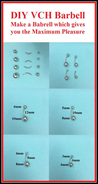 DIY VCH Perfect Barbell Sterilized Surgical Steel All Length & All Sizes Balls.