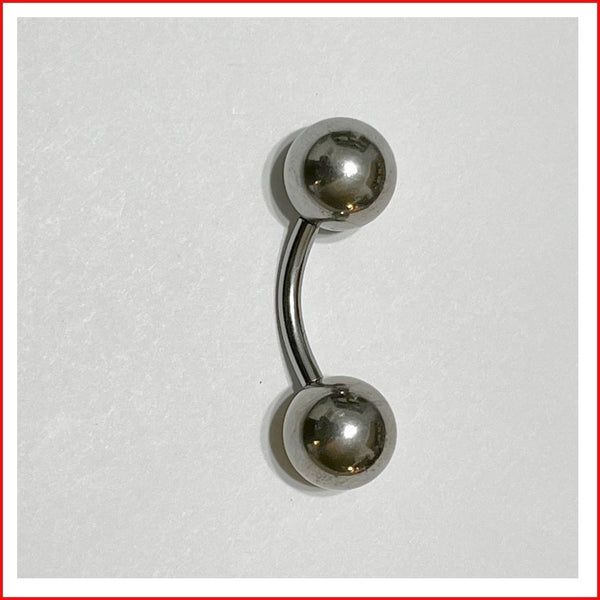 Sterilized Stainless Steel 10g, 5/8" with TWO 12mm Big BALLS PA CURVE Barbell.